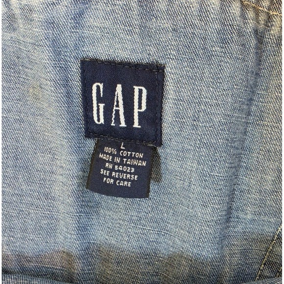GAP Bib Carpenter Overalls Vintage ? Good Condition Zip Fly Adult Men's Sz LARGE - Picture 7 of 9